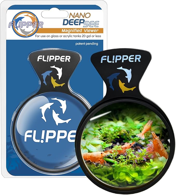 FLIPPER DeepSee Nano 3″ Magnetic Aquarium Viewer – Optical-Grade Magnifying Lens for Clear Underwater Viewing – Reef & Freshwater Tank Accessory for Fish, Coral & Aquascapes (Up to 3/8″ Glass) – Black