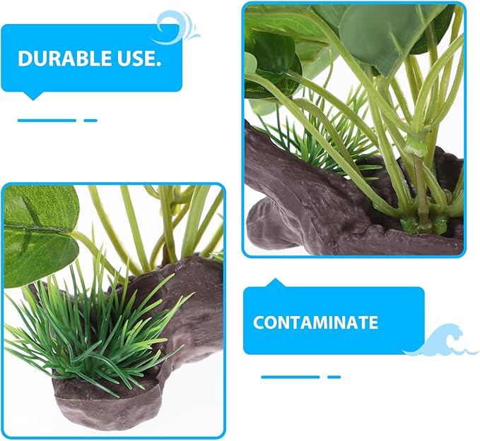 NOLITOY Aquarium Decorations Fish Tank Artificial Plastic Plants, 5.51 Inch Green Fish Tank Decorations Plants for Aquarium