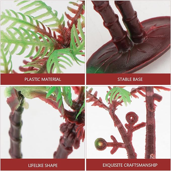 ABOOFAN 72pcs Simulation Coconut Tree Aquarium Decoration Plastic Miniature Plants for Fish Tank Sand Table Scenery Tropical Aquarium Decor Set Assorted Style