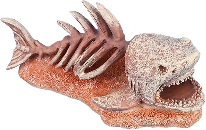Shark Skeleton Fish Tank Decor Rocks, Aquarium Decoration Model
