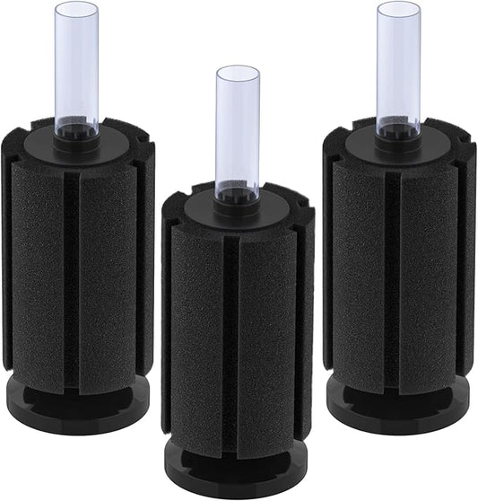 Pawfly Aquarium Bio Sponge Filter Quiet Betta Fry Shrimp and Small Fish Foam Filter for Fish Tanks up to 20 Gallons, 3 Pack