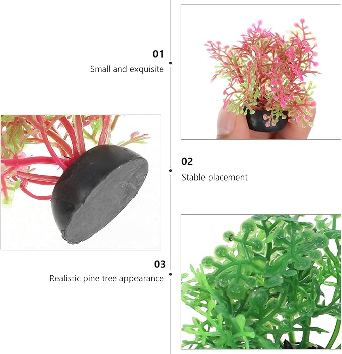 SEWACC 20pcs Artificial Fish Tank Plants Plastic Grass Plants Aquarium Decorations, Simulation Water Grass, Mixed Style, Small Betta Goldfish Turtle Tank Accessories