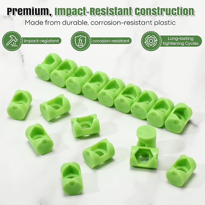 18 Pack Lid Fastener Barrel Nut Compatible with Fluval FX6 FX5 FX4 FX2 Canister Filter, Aquarium Filter Lid Fastener Replacement Part, Lock Nut Clamp Accessories (Barrels Only) (Green)