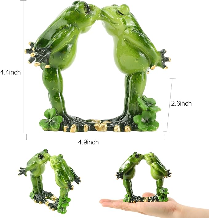 Resin Frog Statue Ornament for Aquarium - Underwater Landscape Figurine Decoration for Fish Tank