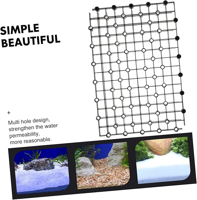 Mipcase 2pcs Aquarium Fish Tank Divider Trays Plastic Egg Crate Tray Grid Bottom Board Fish Separator 26x17.5x0.5CM Black