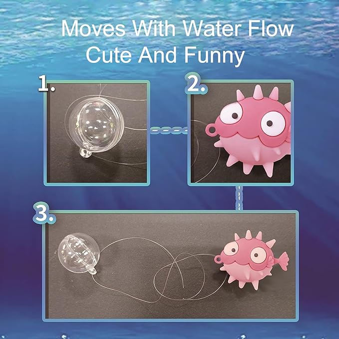 Aquarium Ornament, 2 Pcs Fish Tank Decorations Floating Decor Octopus with Floating Device,Cute Fish Tank Accessories for All Kinds of Simulated Underwater World