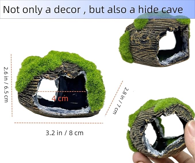 Aquarium Broken Barrel Fish Hide Caves, Cute Cichlids Guppy Small Fish Betta Shrimp Hide Caves Shelter, Fish Tank Shipwreck Themed Hide Hut Hideouts for Small Medium Fish Tank Breed Spawn