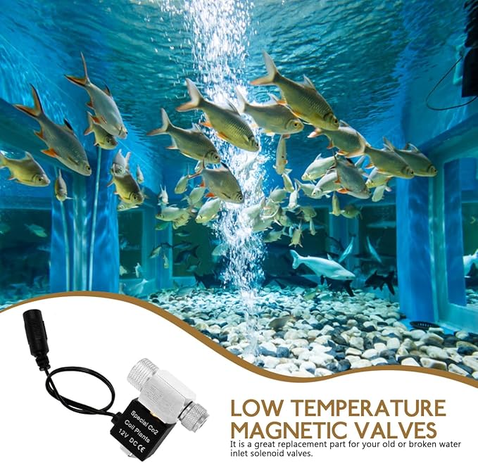 Sosoport Aquarium CO2 Solenoid Valve Low Temperature Magnetic Valve DIY CO2 Regulator with US Plug Compact Fish Tank Accessory