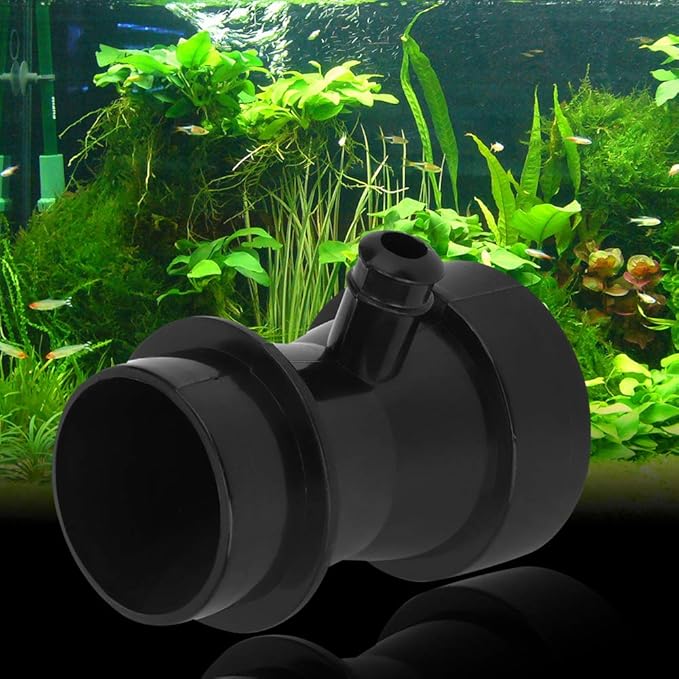 GLOGLOW Aquarium Venturi Tube Black Air Suction Nozzle for Protein Skimmer, Increase Air Intake Volume 14g, Both Ends 3cm 2cm Outer Diameter, for Saltwater Freshwater Tank Pump Separator U
