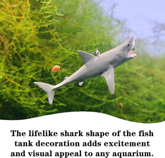 2 PCS Fish Tank Shark Decoration Cute Sharks Aquarium Floating Decor Sharks Floating Fish Tank Accessories Decorations for Home Office