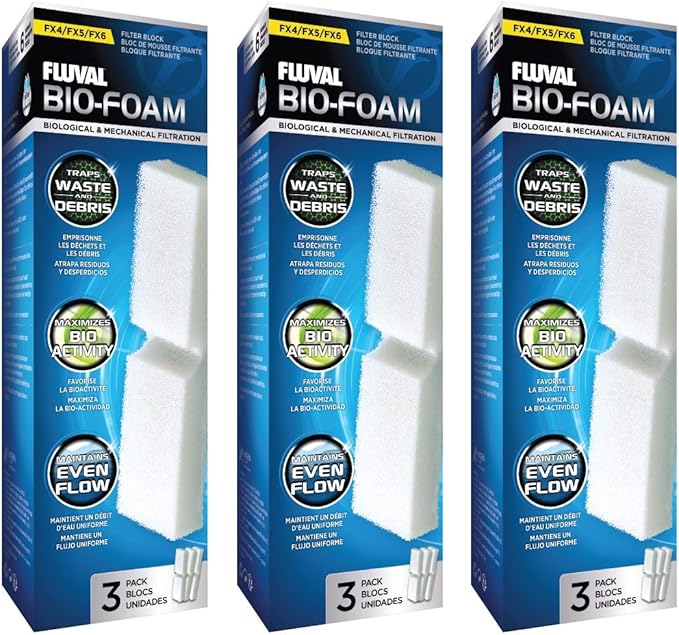 Fluval (9 Pack) FX5 Filter Foam Block, 3 Packages with 3 Filters Each