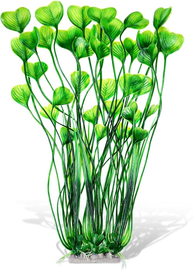 1 Pack Tall Aquarium Plants Plastic Realistic 15.35 Inches Aquarium Plants with Weighted Base Artificial Green Fish Tank Decor for Fish Tanks Aquascaping
