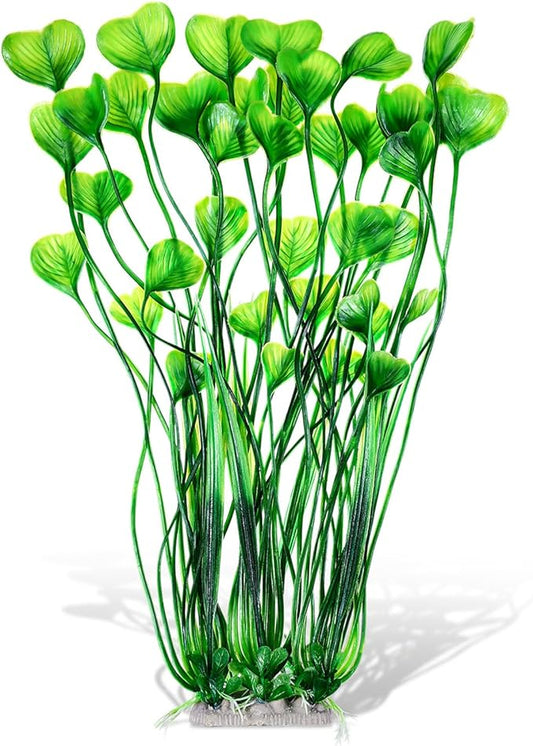 1 Pack Tall Aquarium Plants Plastic Realistic 15.35 Inches Aquarium Plants with Weighted Base Artificial Green Fish Tank Decor for Fish Tanks Aquascaping