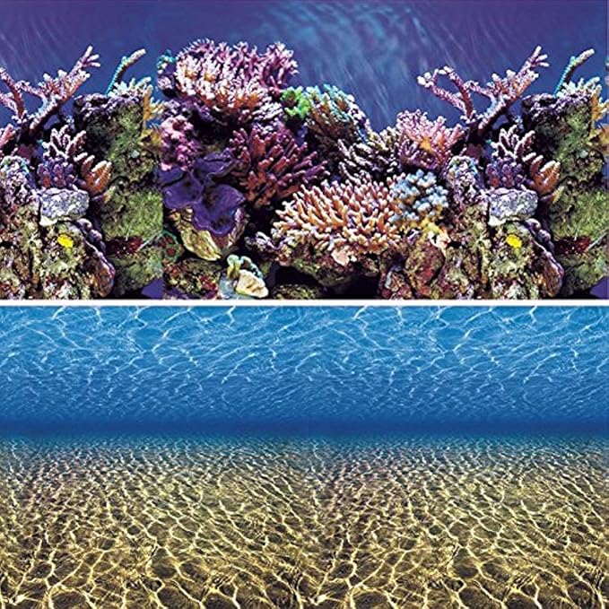Aquarium Background Ocean Seabed /Coral Reef Double sides (24WX24H)