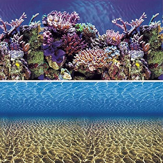 Aquarium Background Ocean Seabed /Coral Reef Double sides (24WX24H)