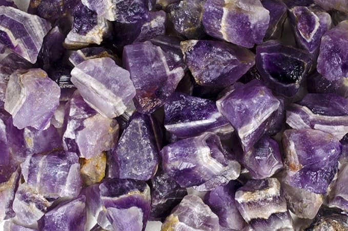 Fantasia Materials: 5 lbs Banded Chevron Amethyst Rough Stones from India