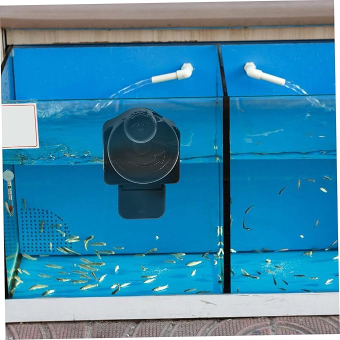 GLEAVI Automatic Aquarium Fish Feeder for Fish Tank with Timer Function, Battery-Free Auto Feeder Compatible with Flakes and Pellets, Suitable for Turtle Feeding Tank and Goldfish
