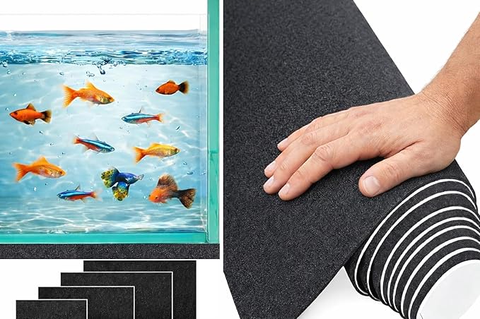 Aquarium Leveling Mat- Compressible Neoprene Foam, Water resistant, Heavy weight support, and Easy to Cut for Fish Tank Stability, Black (12.99 x 19.6 in)