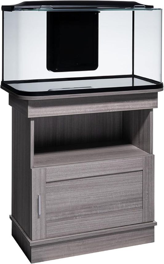 GloFish Aquarium Stand, 20 Gallons, Features Enclosed Storage Area, Display Area, Back Panel Cutout, Modern Farmhouse Look. Fish Tank Sold Separately