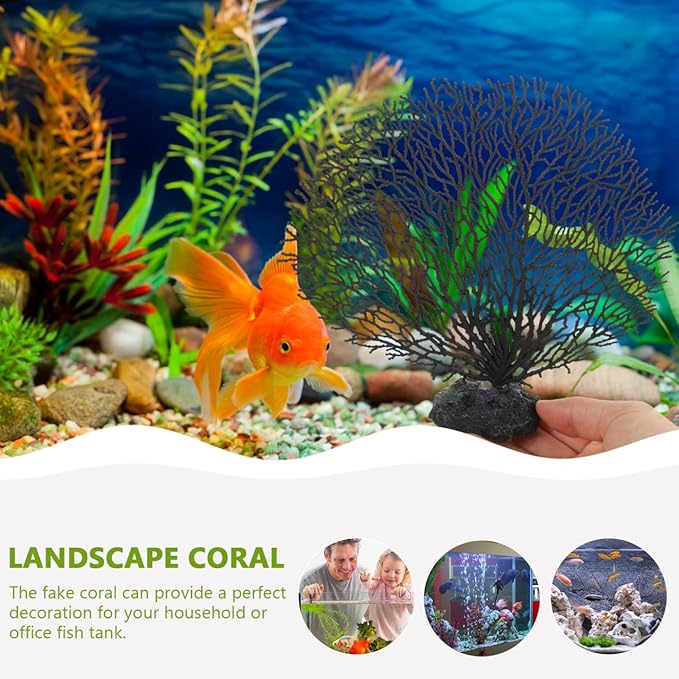 balacoo Faux Coral Decor for Aquarium Fish Tank Delicate Artificial Coral Plant 7.08In Desktop Tank Plant for Home and Office Landscape Decoration