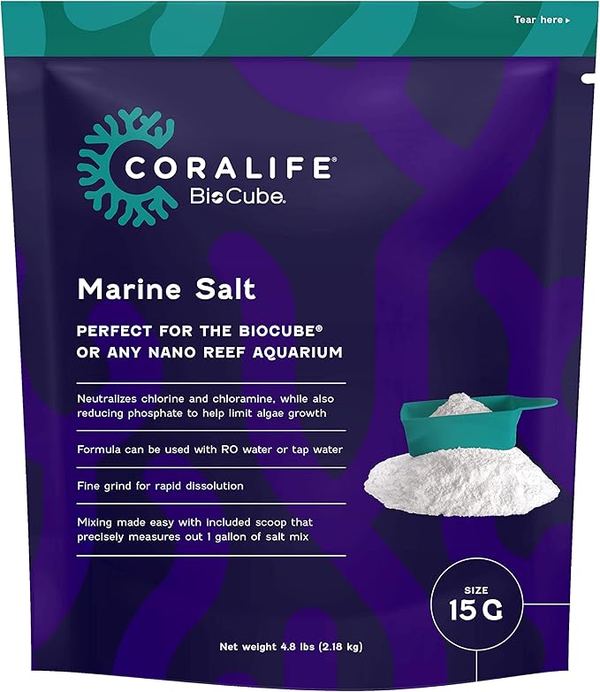 Coralife BioCube Aquarium Fish Tank Marine Salt, 15 Gallon