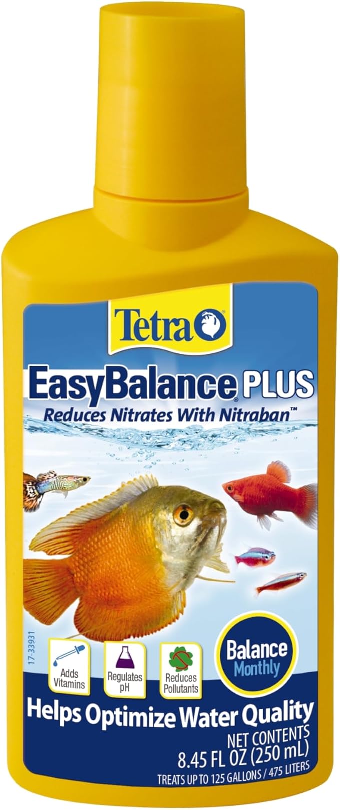 Tetra EasyBalance Plus 8.45 Ounces, Weekly Freshwater Aquarium Water Conditioner, Gold/Yellow