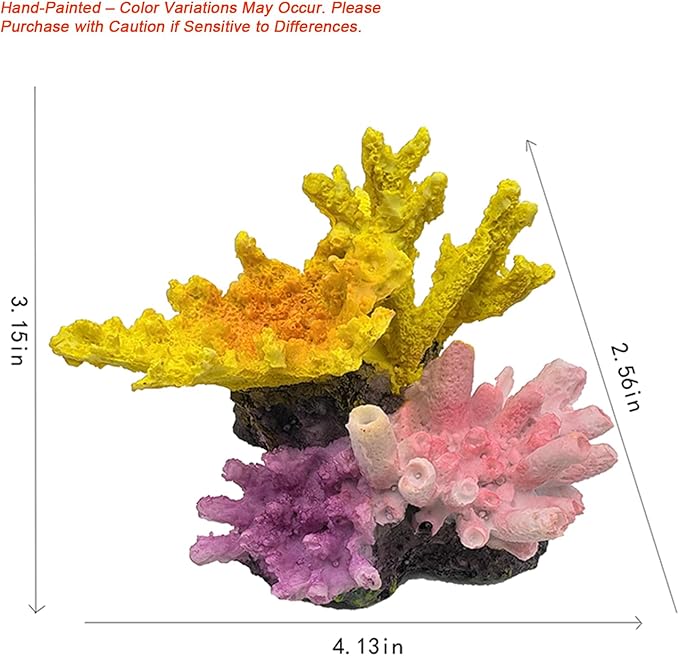 Aquarium Decor Fish Tank Decorations Resin Coral Ornament, Small Aquarium Accessories Hideout for Betta Shrimp Goldfish, Artificial Reef Fish Tank Accessories Decorations