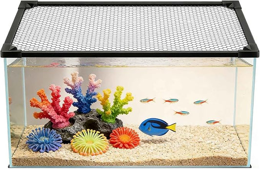 Fish Tank lid, DIY Fish Tank Top Cover/Anti-Jumping Net Cut to Any Size Cover for Fishes Reptiles Turtles Other Animals Escape(100x45CM/39.37x17.72in)