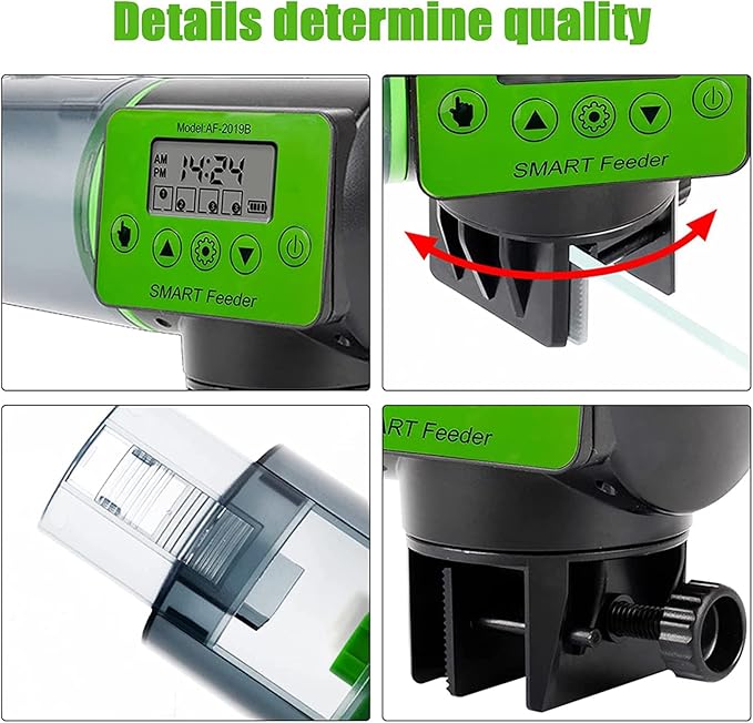 Automatic Fish Feeder for Aquarium,Auto Food Dispenser,Easy Programmable Fish Feeder for Aquarium, Small Fish Turtle Tank, Auto Feeding on Vacation Or Holidays Or Weekend