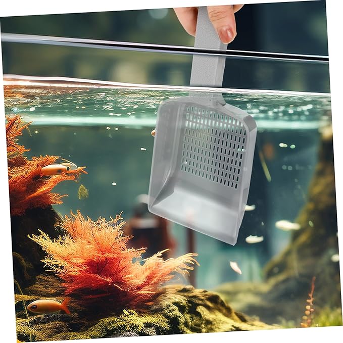 balacoo 4pcs Fish Tank Water and Sand Shovel Tools Fish Tanks Plastic Fish Tank Shovel Fish Tank Shoveling Tool Soil Drilling Tool Fish Tank Spade Hand Shovel Aquarium, Greyx4pcs