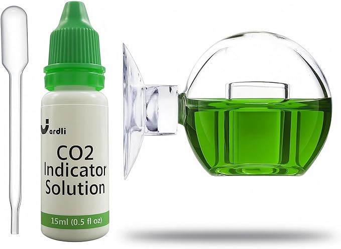 Glass CO2 Drop Checker – CO2 Monitor Kit for Aquarium Planted Tank CO2 System (Drop Checker with Solution)