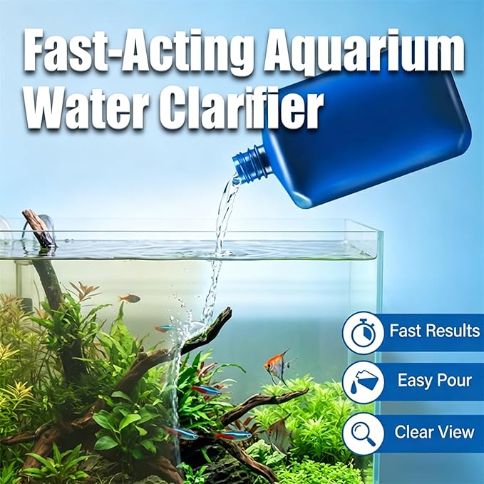 2026 New Fast-Acting Aquarium Water Clarifier,Powerful Freshwater Aquarium Water Purification Clarifier for Freshwater Aquariums & Fish Ponds,Clears Cloudy Water & Maintains Clear Results (2pcs)