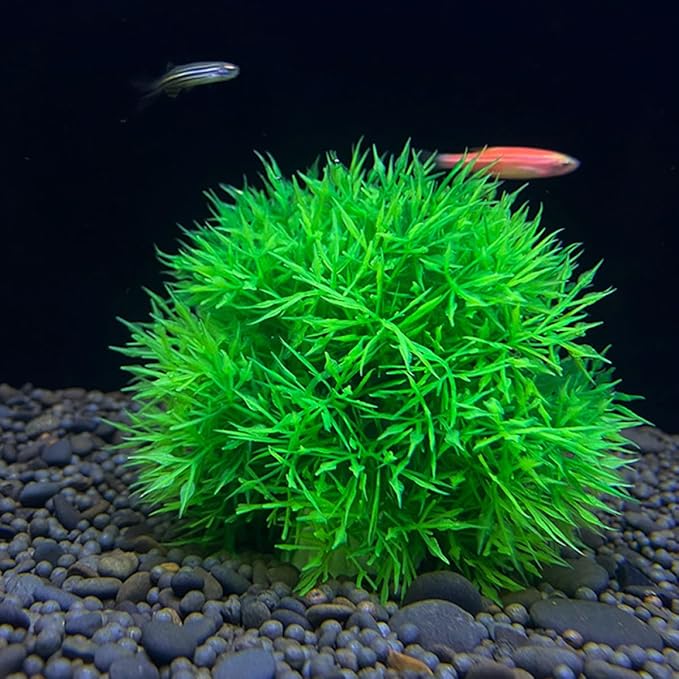 2Pcs Fish Tank Decorations 4.52In Aquarium Fake Plants Lifelike Simulated Water Grass Balls Underwater Crafts for Home Office Aquarium