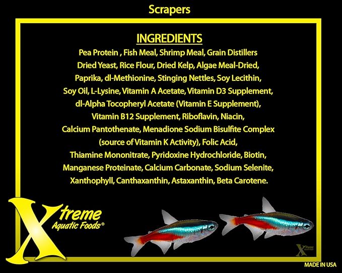 Xtreme Scrapers Wafers - Premium 14mm Fast-Sinking Fish Food – Nutrient & Cellulose Rich Ideal for Nocturnal Feeders, Catfish, Plecostomus Species, and Loaches – USA Farm Grown (35oz)