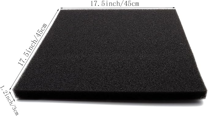 ALEGI Aquarium Filter Sponge Pad 30/40 PPI Bio Sponge Filter Media Cut-to-Size Foam for Fish Tank (17.5" x 17.5" x 1.2" 40PPI)