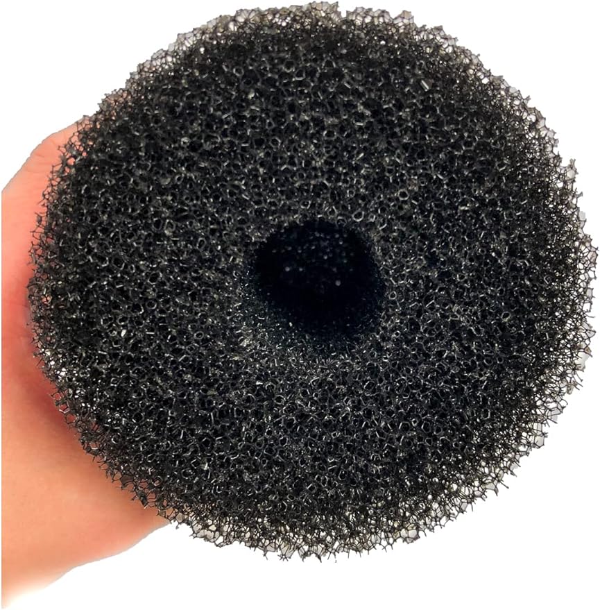 ViaAqua 2 Pack X-Large Overflow Filter Box Intake Round Pre-Filter Foam Sponge 5.91" x 4.13" for Aquariums and Ponds (Coarse 25PPI)