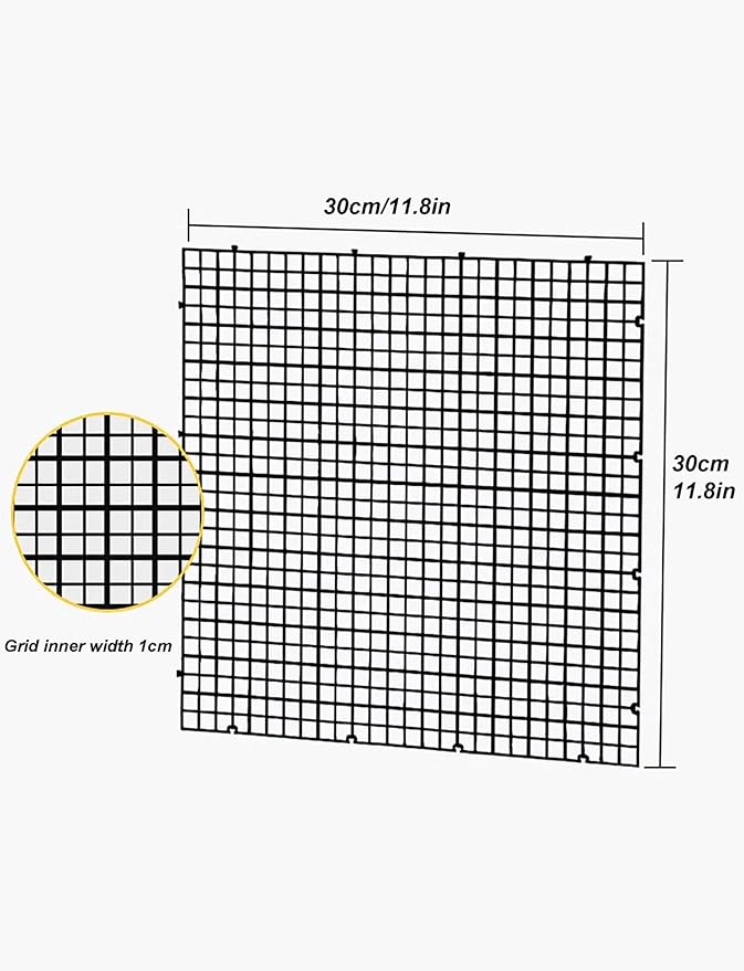 10 Pack Acrylic Fish Tank Lid with Clips - Secure Black Aquarium Cover for 30x30cm (11.8x11.8in) - Durable and Stylish Aquarium Hood