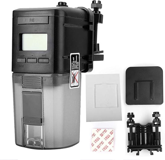 Automatic Fish Feeder Digital Aquarium Feeder Timer for Fish with Adjustable Food Amount 4 Times Daily Feeding Manual