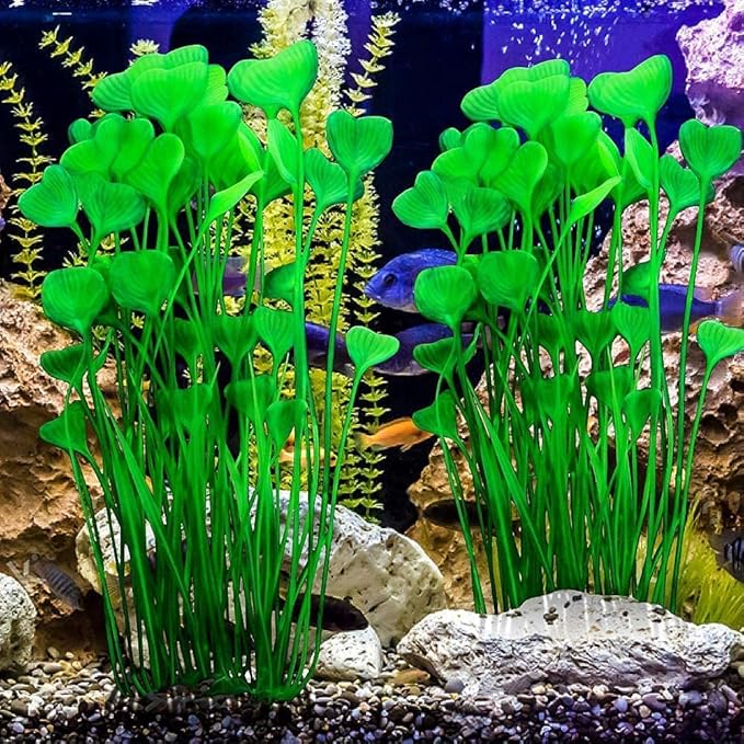 MyLifeUNIT Fish Tank Plants, 12 Pcs Artificial Aquarium Plants for Decorations Bundle