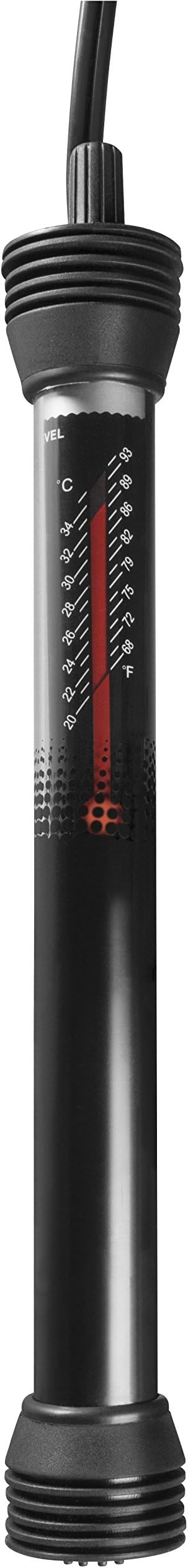 Elive Easy-Set 50W Submersible Aquarium Fish Tank Heater with Visible Temperature and Thermometer, for up to 16 Gallons, with Suction Cups