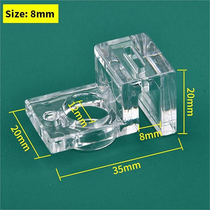 Aquarium lid Clips 16Pcs Fish Tank Acrylic Clip 4.5/5/5.5/6/8/10/12/15mm Aquarium Lid Cover Support Holder Bracket Clamp Stand Aquarium Supplies(8mm)