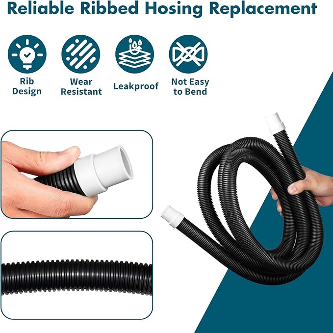 A20236 Ribbed Hosing Replacement for Fluval FX2/FX4/FX6 Canister Filters, 8.75 Ft Aquarium Tubing for Freshwater and Saltwater Aquariums