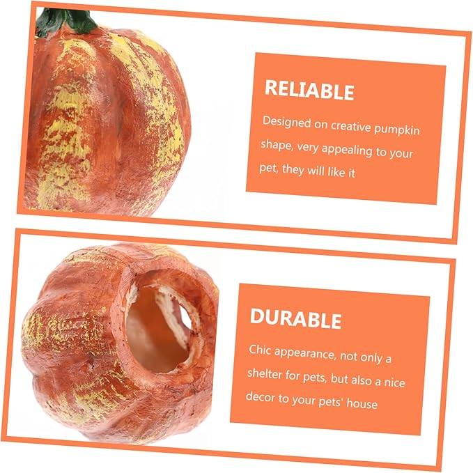 LIOOBO 4pcs Pumpkin Shaped Fish Cave Resin Shrimp Cave Decorative Aquarium Cave for Freshwater Marine Aquarium Accessory