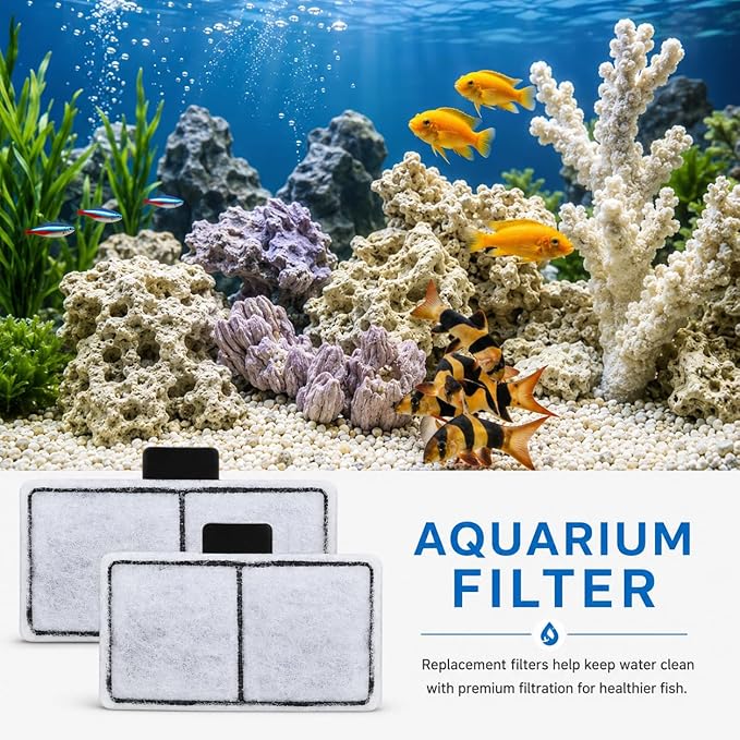 Hedday Filter Cartridges Compatible with Top Fin EF-S Element,16 Packs Aquarium Fish Tank Filter for BF5 BETTAFL