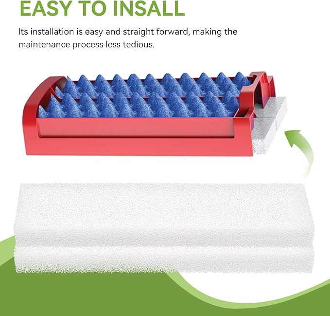 12-Pack A-226 Foam Filter Pads Inserts Compatible with Hagen Fluval 404/405 / 406/407 Filtration Systems Sponge, Aquarium Bio Sponge Replacement for Fluval Foam Filter, Easy to Insall