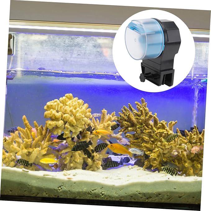 1set Automatic Fish Feeder for Aquariums Feeding Port Easy Design for and Turtles Aquarium Decor Convenient Pet Feeding