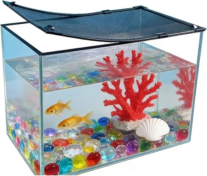 Net Aquarium Lid, Cover Anti-Jumping Net Cover Mesh DIY Magnetic Aquarium Lid Fish Ventilation Transparency