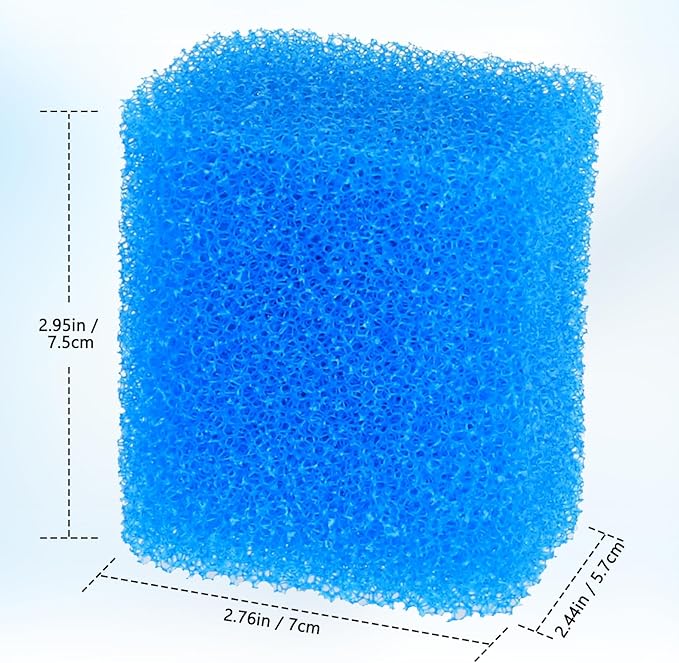 fishkeeper Replacement Filter Sponge for Aquariums (4 Pack), Washable and Reusable Biological Filter Sponge Media for Fish Tanks
