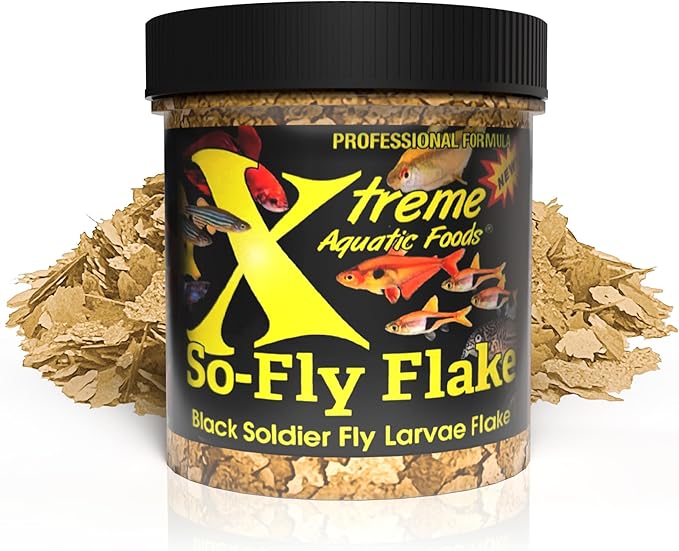 Xtreme So-Fly Flakes - Sustainable Protein from Black Soldier Fly Larva for Tropical Fish - Eco-Friendly Food, Nutrient-Rich, All-Natural Diet - USA Farm Grown (2oz)