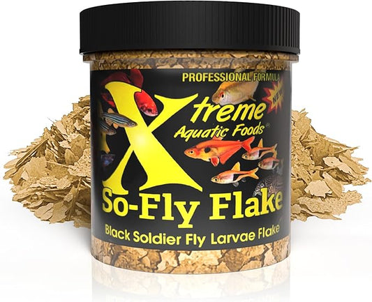 Xtreme So-Fly Flakes - Sustainable Protein from Black Soldier Fly Larva for Tropical Fish - Eco-Friendly Food, Nutrient-Rich, All-Natural Diet - USA Farm Grown (2oz)